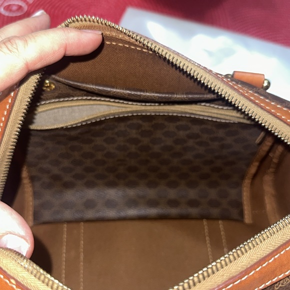 Celine Macadam Pattern Mini Boston Bag Handbag PVC x Leather Dark Brown - Picture 9 of 12